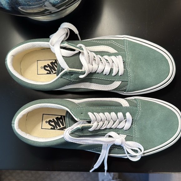 NEW Old Skool Green Suede Vans Men’s 6.5 Women’s 8 Eur 38.5 - Picture 2 of 5